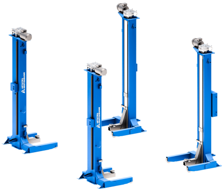 Передвижной автомобильный подъемник г/п 16 т, 4 стойки, для подъема троллейбусов за поддомкратные площадки ППТ-16