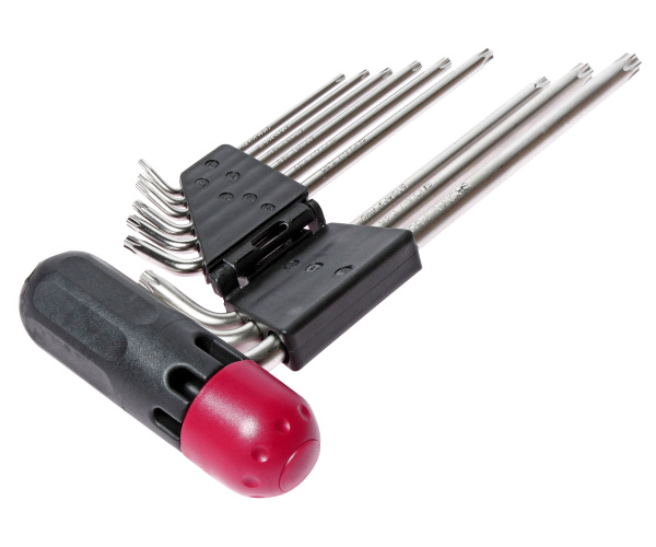Набор ключей TORX T10Н-Т50H Г-образных с отверстием 9 предметов JTC-3924